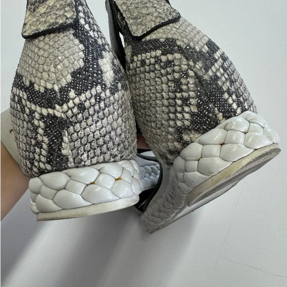 Sarto Franco Sarto Sandals Womens 9.5 Grey Snakeskin Tiana 2 Espadrille‎ Wedge